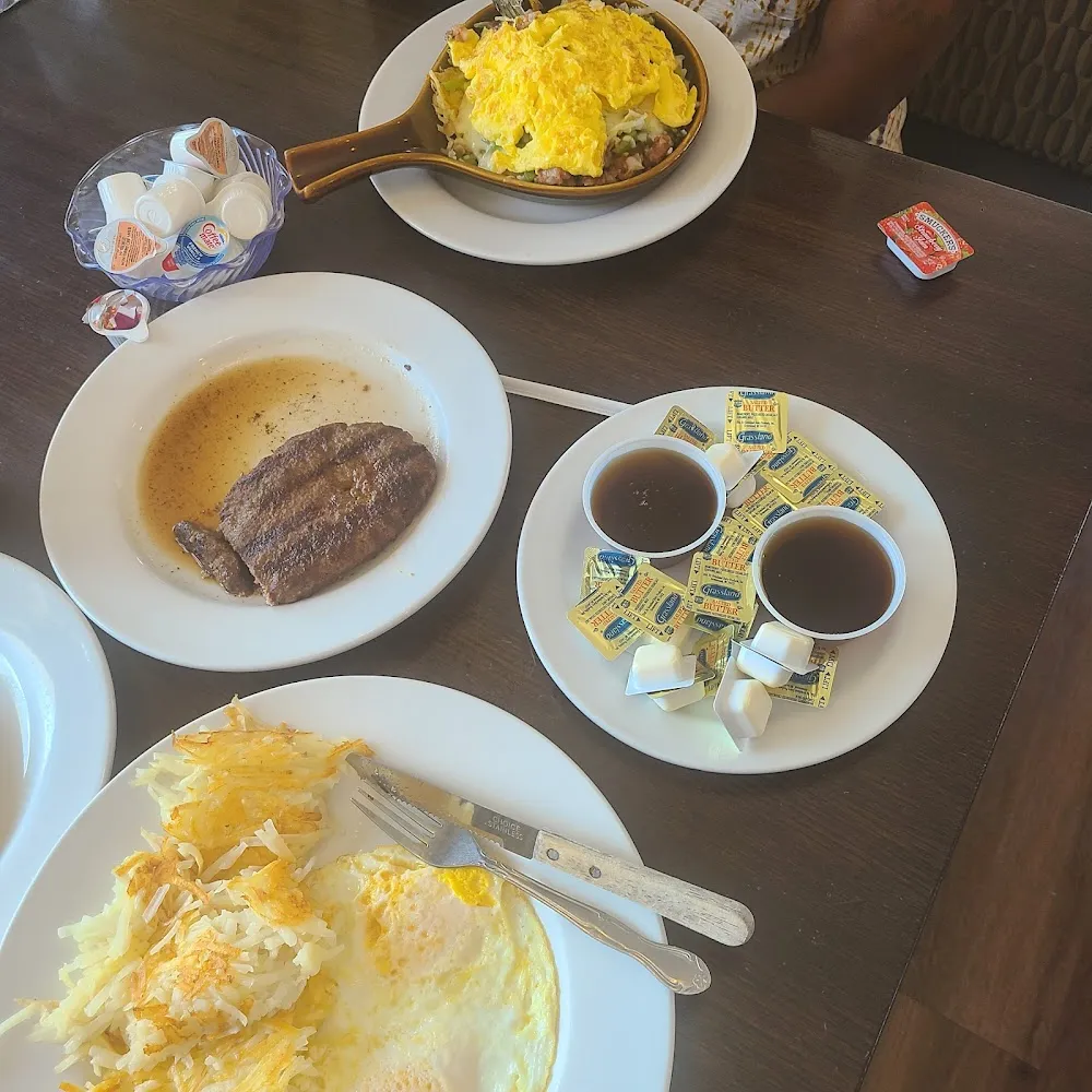 Cube Stink Pancakes Sunnyside Hash Brown's Coffee
